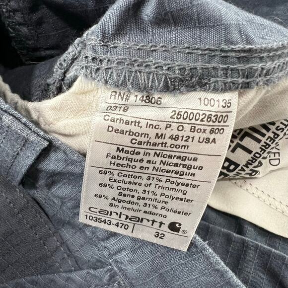 Carhartt Relaxed Fit Force Broxton Cargo Shorts Men’s size 32 Gray - Picture 7 of 9